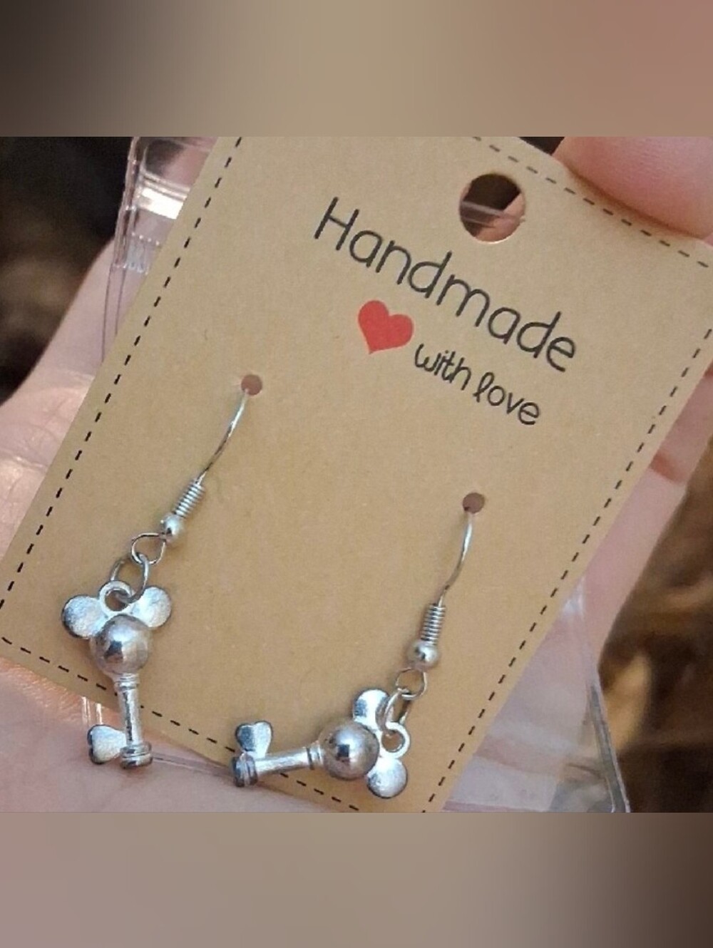 $8  Each Or Bundle 5/$20 Handmade Silver Mickey Key Inspired Earrings